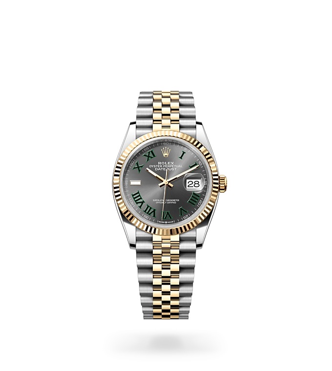 Rolex Datejust | 126233 | Datejust 36 | Dark dial | Fluted bezel | Slate Dial | Yellow Rolesor | M126233-0035 | Men Watch | Rolex Official Retailer - Srichai Watch