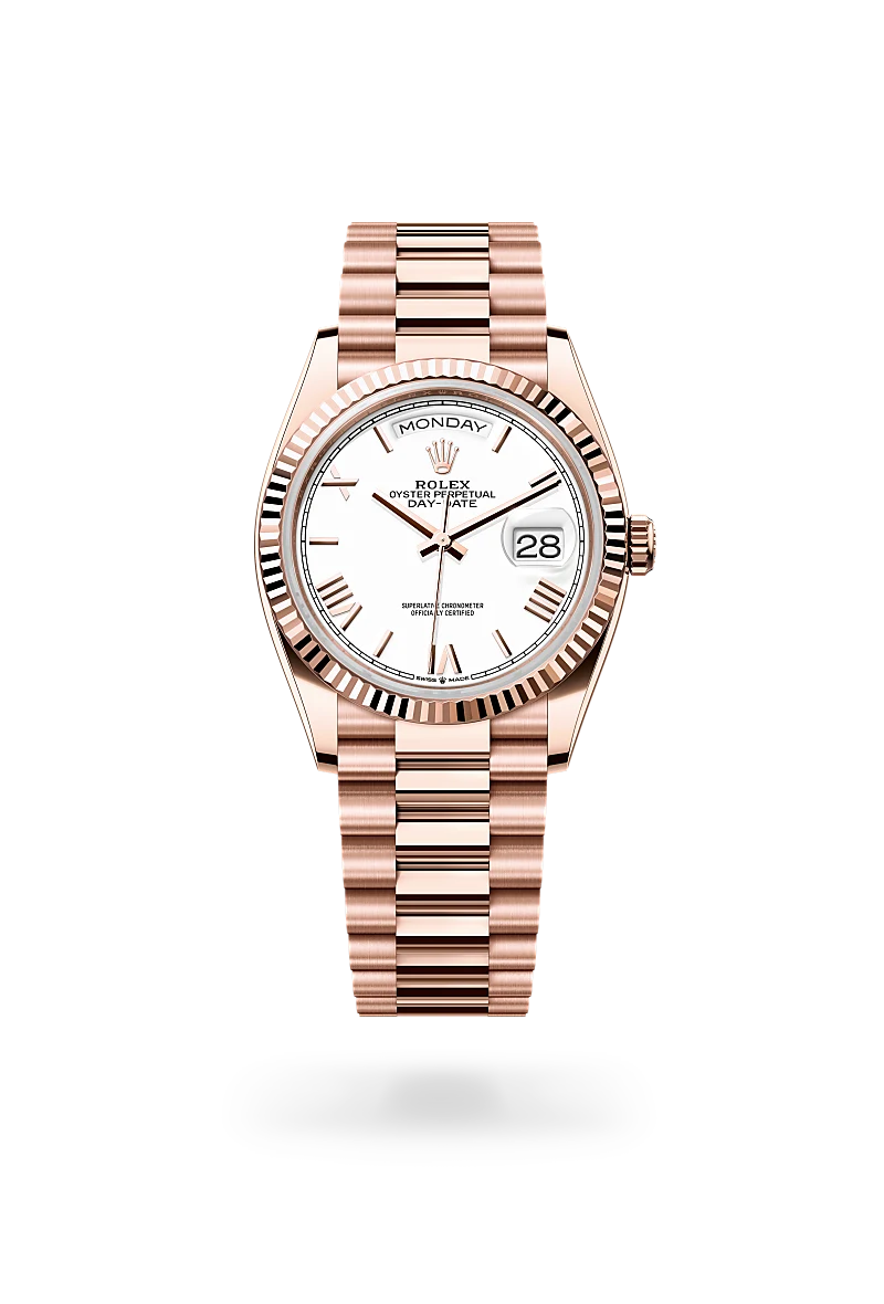 Rolex Day-Date in 18 ct Everose gold, M128235-0070 - Srichai Watch