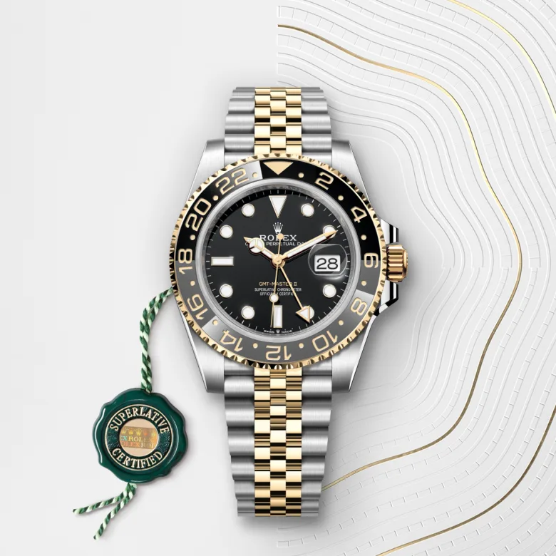 Rolex GMT-Master II in Yellow Rolesor - การผสมผสานระหว่าง Oystersteel และทองคำ, M126713GRNR-0001 - Srichai Watch